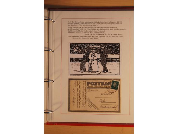 1914/1919, umfangreiche Sammlung fast aller Lager mit ca. 190 Briefen und Karten auf Albenblättern mit Beschriftung, dabei vi
