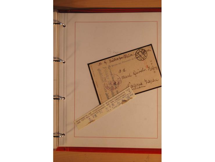 1914/1919, umfangreiche Sammlung fast aller Lager mit ca. 190 Briefen und Karten auf Albenblättern mit Beschriftung, dabei vi