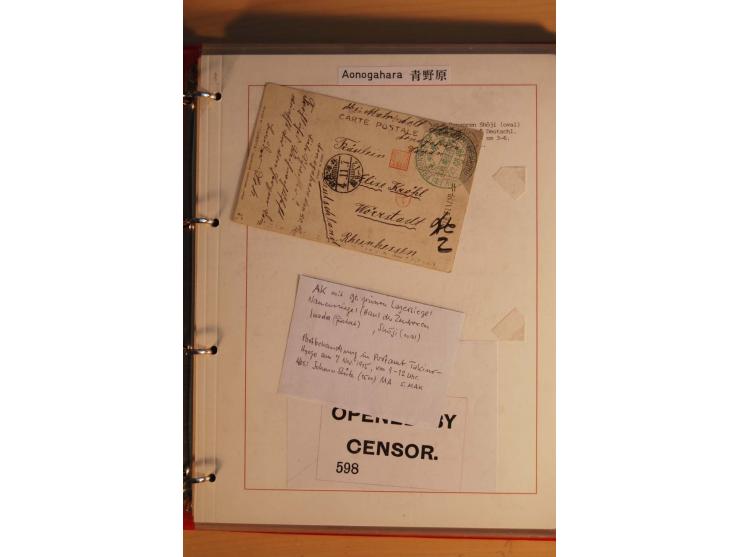 1914/1919, umfangreiche Sammlung fast aller Lager mit ca. 190 Briefen und Karten auf Albenblättern mit Beschriftung, dabei vi