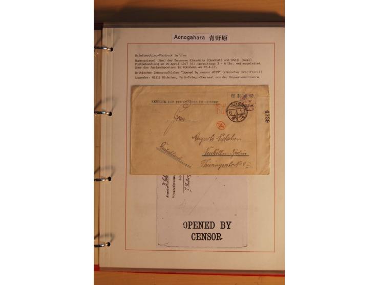 1914/1919, umfangreiche Sammlung fast aller Lager mit ca. 190 Briefen und Karten auf Albenblättern mit Beschriftung, dabei vi
