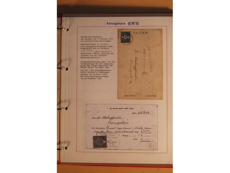 1914/1919, umfangreiche Sammlung fast aller Lager mit ca. 190 Briefen und Karten auf Albenblättern mit Beschriftung, dabei vi
