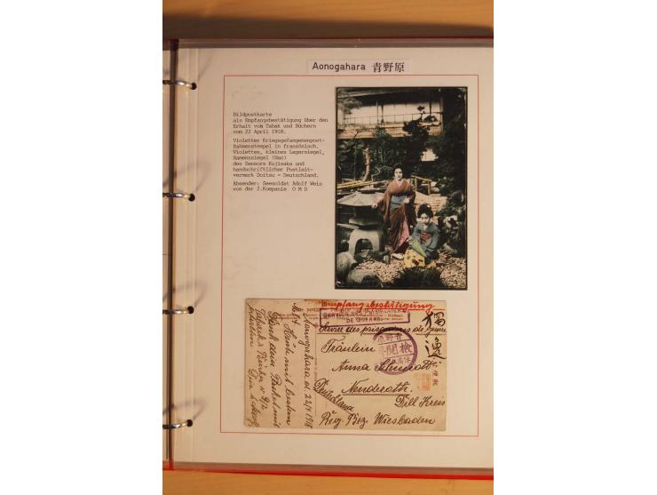 1914/1919, umfangreiche Sammlung fast aller Lager mit ca. 190 Briefen und Karten auf Albenblättern mit Beschriftung, dabei vi