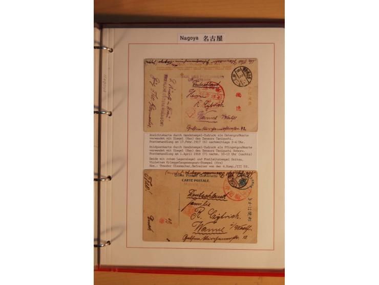 1914/1919, umfangreiche Sammlung fast aller Lager mit ca. 190 Briefen und Karten auf Albenblättern mit Beschriftung, dabei vi
