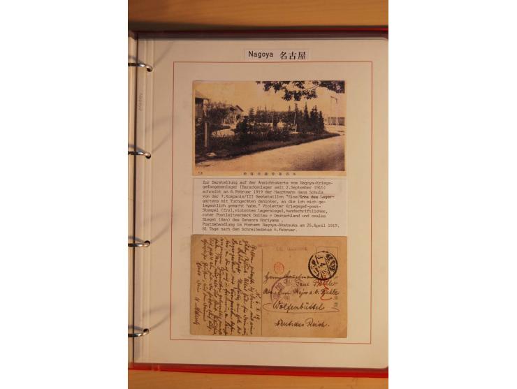 1914/1919, umfangreiche Sammlung fast aller Lager mit ca. 190 Briefen und Karten auf Albenblättern mit Beschriftung, dabei vi