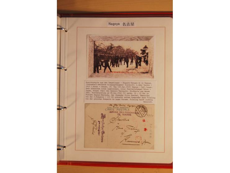 1914/1919, umfangreiche Sammlung fast aller Lager mit ca. 190 Briefen und Karten auf Albenblättern mit Beschriftung, dabei vi