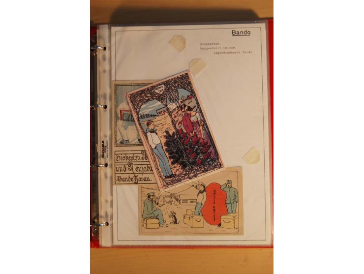 1914/1919, umfangreiche Sammlung fast aller Lager mit ca. 190 Briefen und Karten auf Albenblättern mit Beschriftung, dabei vi