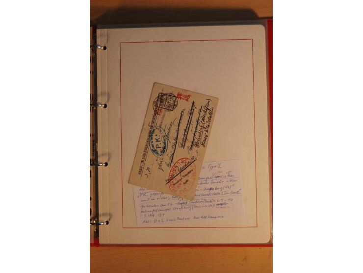 1914/1919, umfangreiche Sammlung fast aller Lager mit ca. 190 Briefen und Karten auf Albenblättern mit Beschriftung, dabei vi
