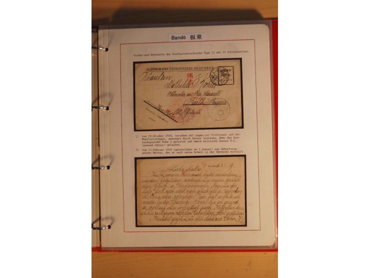 1914/1919, umfangreiche Sammlung fast aller Lager mit ca. 190 Briefen und Karten auf Albenblättern mit Beschriftung, dabei vi