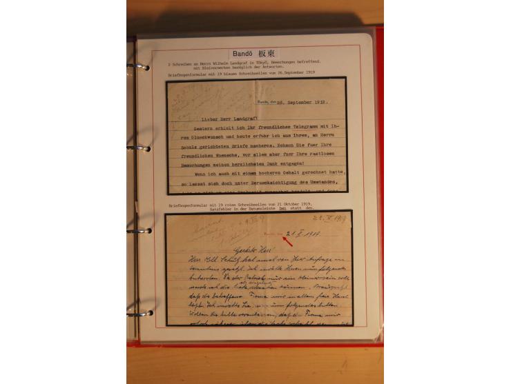 1914/1919, umfangreiche Sammlung fast aller Lager mit ca. 190 Briefen und Karten auf Albenblättern mit Beschriftung, dabei vi