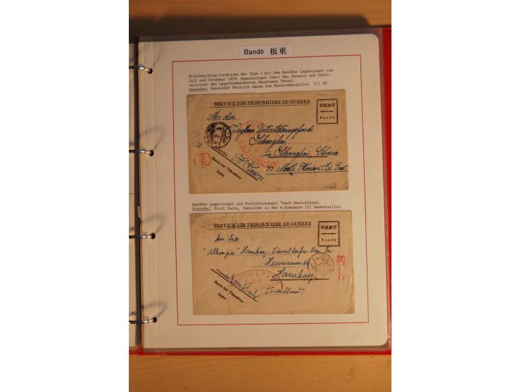 1914/1919, umfangreiche Sammlung fast aller Lager mit ca. 190 Briefen und Karten auf Albenblättern mit Beschriftung, dabei vi