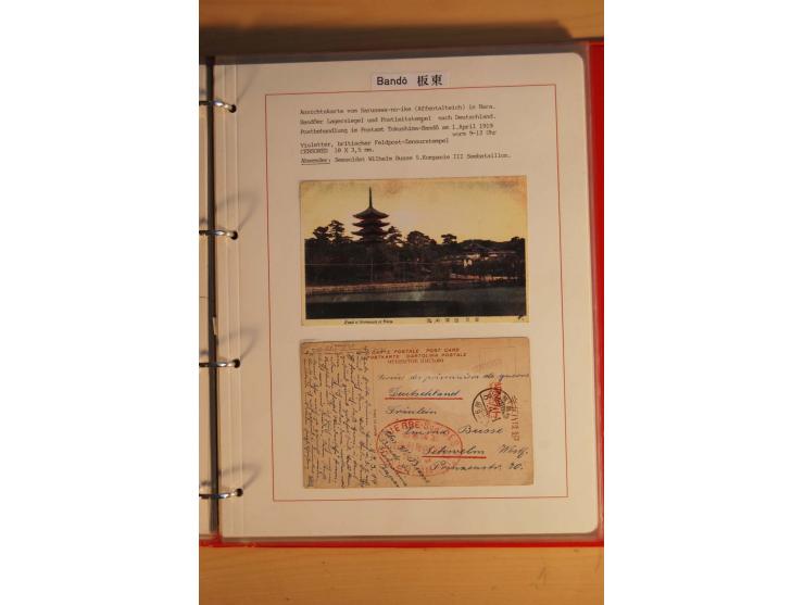 1914/1919, umfangreiche Sammlung fast aller Lager mit ca. 190 Briefen und Karten auf Albenblättern mit Beschriftung, dabei vi