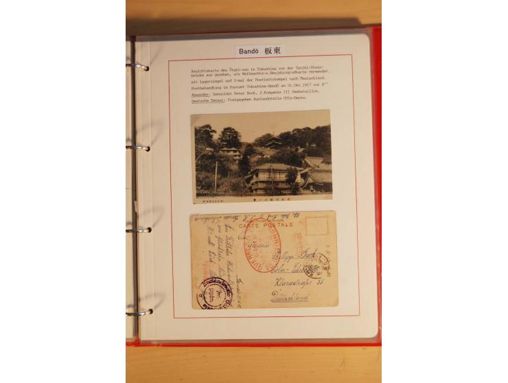 1914/1919, umfangreiche Sammlung fast aller Lager mit ca. 190 Briefen und Karten auf Albenblättern mit Beschriftung, dabei vi