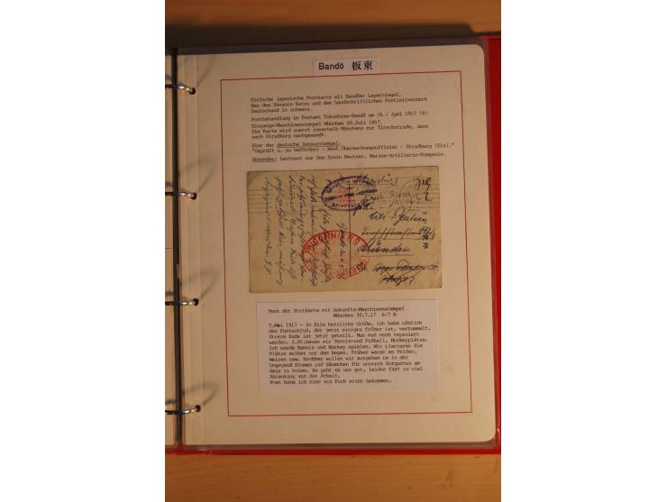 1914/1919, umfangreiche Sammlung fast aller Lager mit ca. 190 Briefen und Karten auf Albenblättern mit Beschriftung, dabei vi