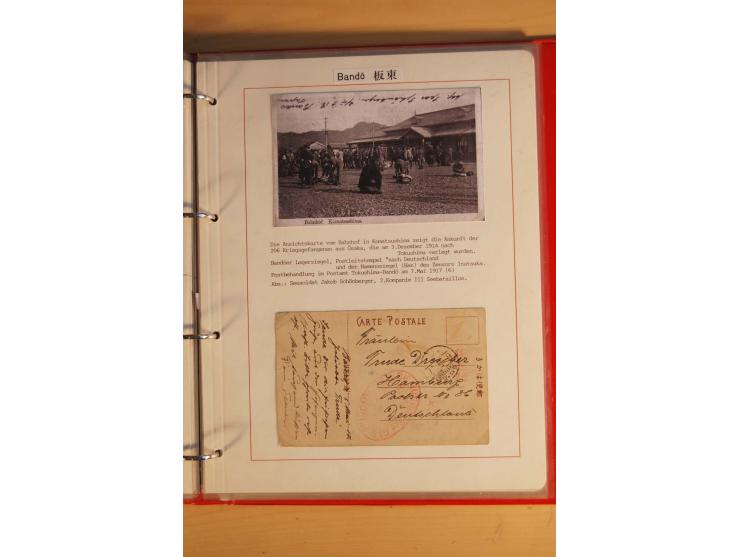 1914/1919, umfangreiche Sammlung fast aller Lager mit ca. 190 Briefen und Karten auf Albenblättern mit Beschriftung, dabei vi