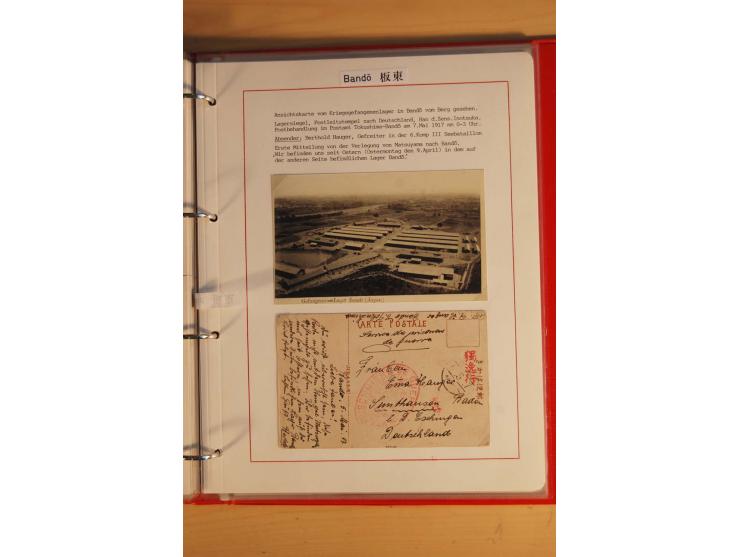 1914/1919, umfangreiche Sammlung fast aller Lager mit ca. 190 Briefen und Karten auf Albenblättern mit Beschriftung, dabei vi