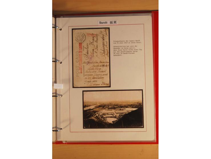 1914/1919, umfangreiche Sammlung fast aller Lager mit ca. 190 Briefen und Karten auf Albenblättern mit Beschriftung, dabei vi