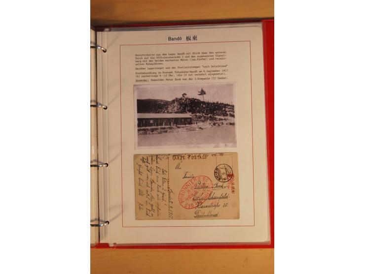 1914/1919, umfangreiche Sammlung fast aller Lager mit ca. 190 Briefen und Karten auf Albenblättern mit Beschriftung, dabei vi