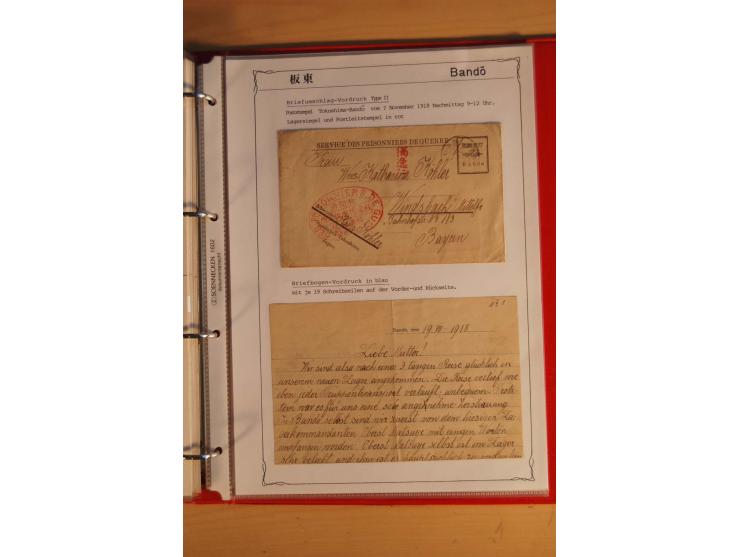 1914/1919, umfangreiche Sammlung fast aller Lager mit ca. 190 Briefen und Karten auf Albenblättern mit Beschriftung, dabei vi