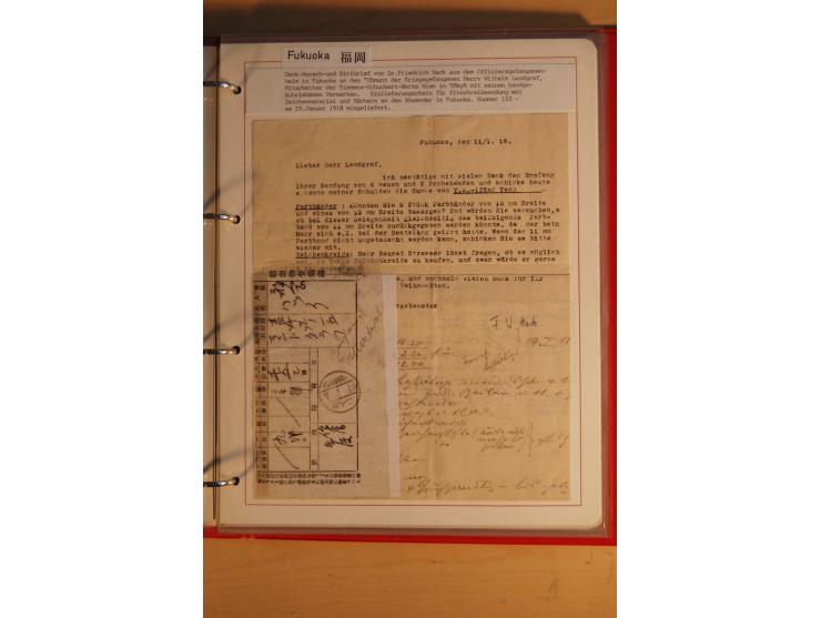 1914/1919, umfangreiche Sammlung fast aller Lager mit ca. 190 Briefen und Karten auf Albenblättern mit Beschriftung, dabei vi