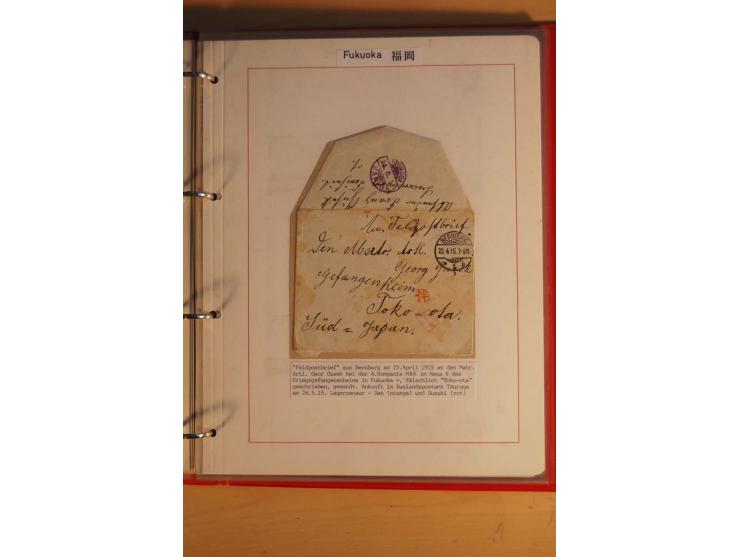1914/1919, umfangreiche Sammlung fast aller Lager mit ca. 190 Briefen und Karten auf Albenblättern mit Beschriftung, dabei vi