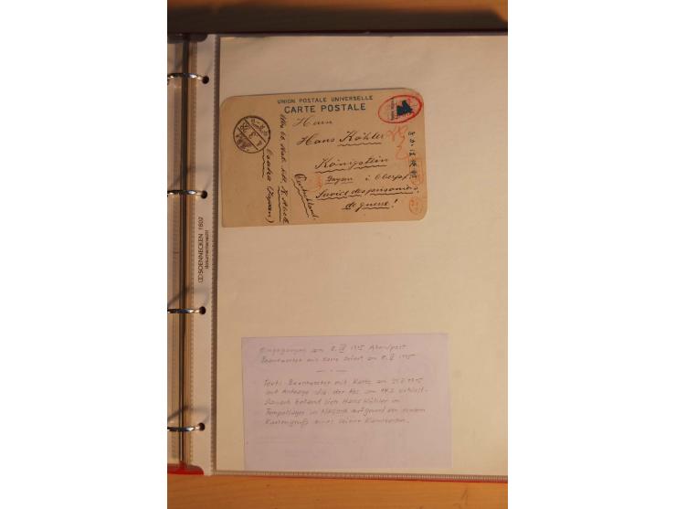 1914/1919, umfangreiche Sammlung fast aller Lager mit ca. 190 Briefen und Karten auf Albenblättern mit Beschriftung, dabei vi