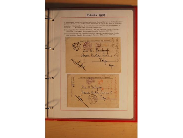 1914/1919, umfangreiche Sammlung fast aller Lager mit ca. 190 Briefen und Karten auf Albenblättern mit Beschriftung, dabei vi