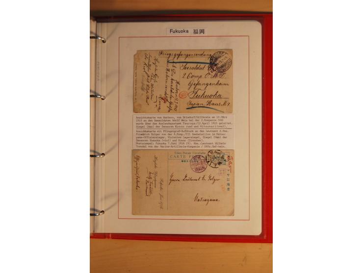 1914/1919, umfangreiche Sammlung fast aller Lager mit ca. 190 Briefen und Karten auf Albenblättern mit Beschriftung, dabei vi