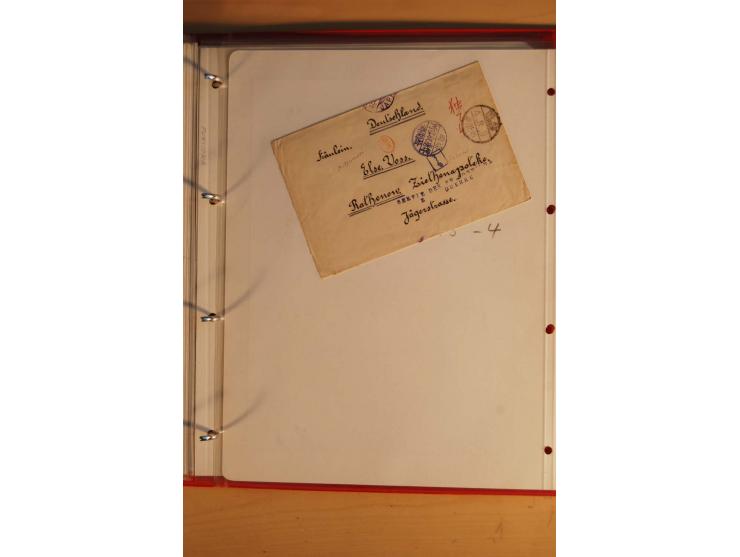 1914/1919, umfangreiche Sammlung fast aller Lager mit ca. 190 Briefen und Karten auf Albenblättern mit Beschriftung, dabei vi