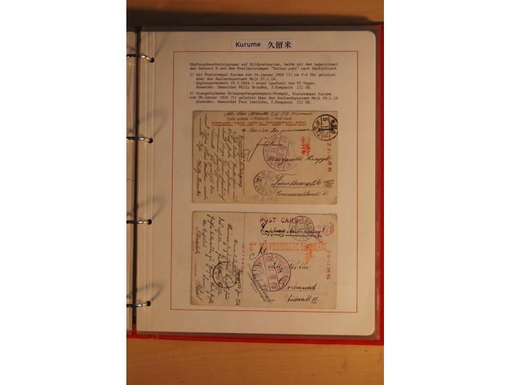 1914/1919, umfangreiche Sammlung fast aller Lager mit ca. 190 Briefen und Karten auf Albenblättern mit Beschriftung, dabei vi