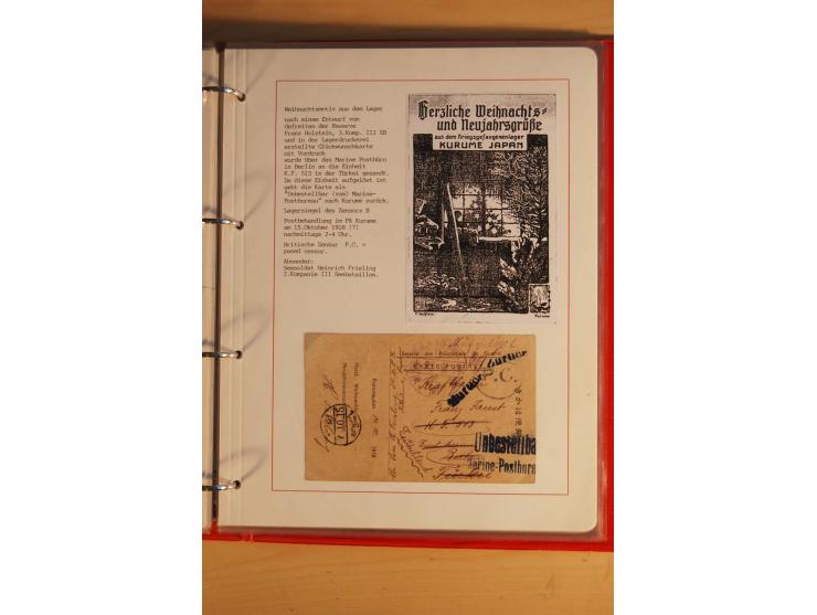 1914/1919, umfangreiche Sammlung fast aller Lager mit ca. 190 Briefen und Karten auf Albenblättern mit Beschriftung, dabei vi