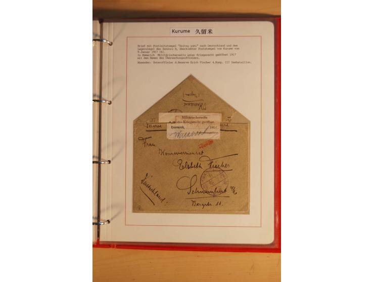 1914/1919, umfangreiche Sammlung fast aller Lager mit ca. 190 Briefen und Karten auf Albenblättern mit Beschriftung, dabei vi