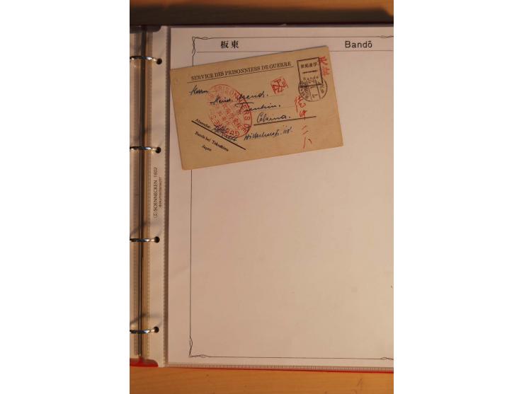 1914/1919, umfangreiche Sammlung fast aller Lager mit ca. 190 Briefen und Karten auf Albenblättern mit Beschriftung, dabei vi