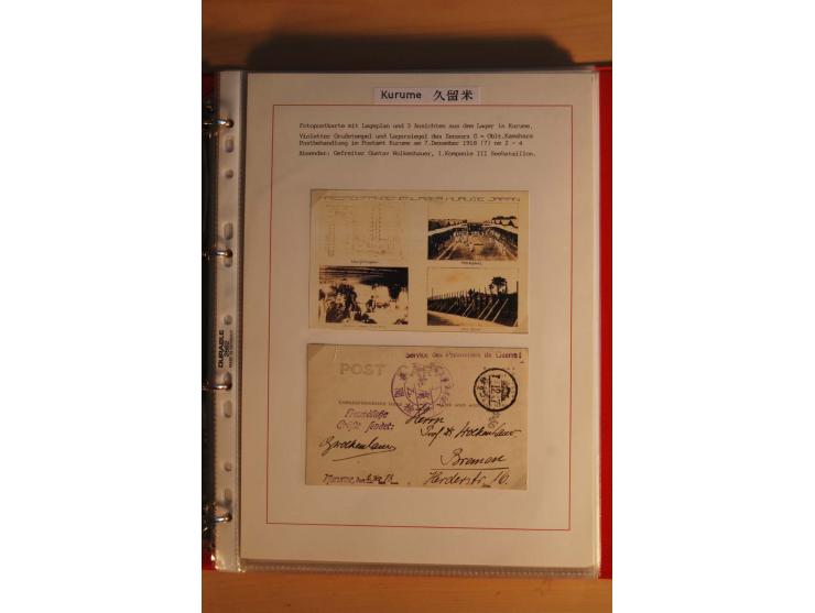 1914/1919, umfangreiche Sammlung fast aller Lager mit ca. 190 Briefen und Karten auf Albenblättern mit Beschriftung, dabei vi