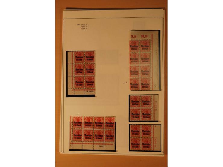  1918, ungebrauchte, postfrische und gestempelte Sammlung, dabei viele HAN, Oberränder, Einheiten, Farben und weitere Besonde