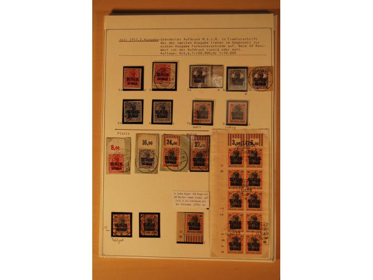  1918, ungebrauchte, postfrische und gestempelte Sammlung, dabei viele HAN, Oberränder, Einheiten, Farben und weitere Besonde