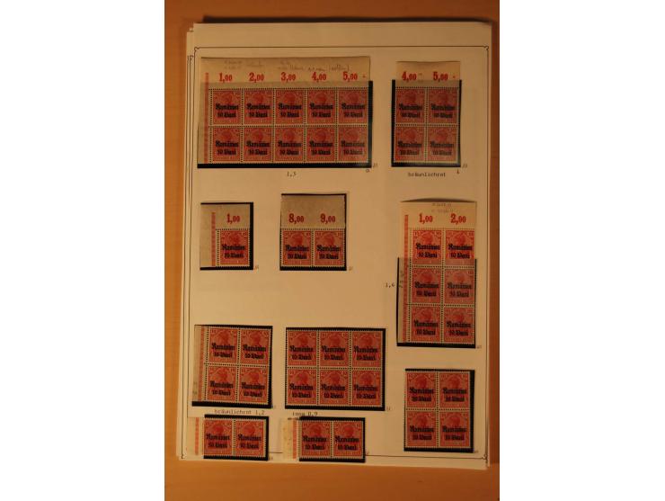  1918, ungebrauchte, postfrische und gestempelte Sammlung, dabei viele HAN, Oberränder, Einheiten, Farben und weitere Besonde