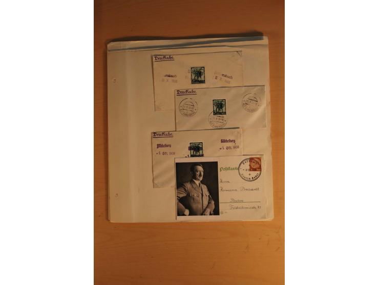 1938, umfangreiche, meist gestempelte und ungebrauchte Sammlung inkl. vielen Briefstücken, dabei bessere und kpl. Ausgaben, E