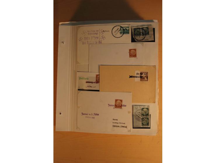 1938, umfangreiche, meist gestempelte und ungebrauchte Sammlung inkl. vielen Briefstücken, dabei bessere und kpl. Ausgaben, E