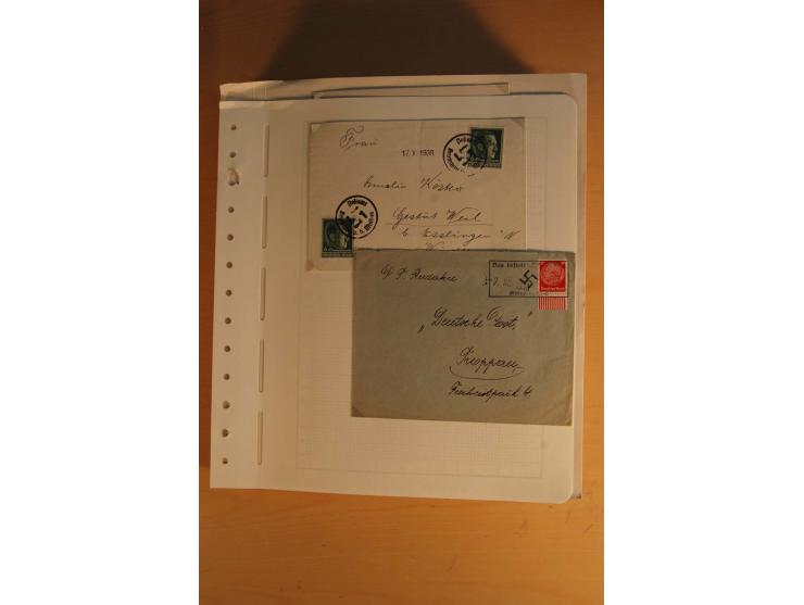 1938, umfangreiche, meist gestempelte und ungebrauchte Sammlung inkl. vielen Briefstücken, dabei bessere und kpl. Ausgaben, E