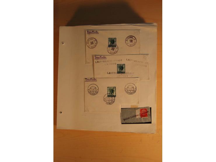 1938, umfangreiche, meist gestempelte und ungebrauchte Sammlung inkl. vielen Briefstücken, dabei bessere und kpl. Ausgaben, E