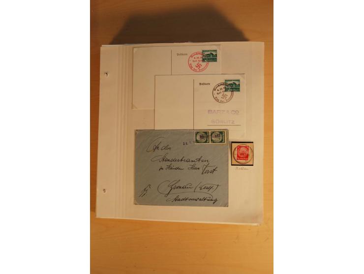 1938, umfangreiche, meist gestempelte und ungebrauchte Sammlung inkl. vielen Briefstücken, dabei bessere und kpl. Ausgaben, E