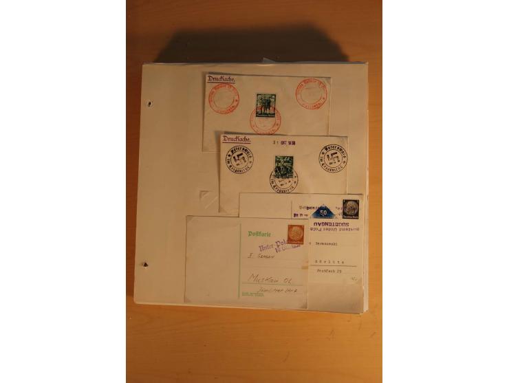 1938, umfangreiche, meist gestempelte und ungebrauchte Sammlung inkl. vielen Briefstücken, dabei bessere und kpl. Ausgaben, E