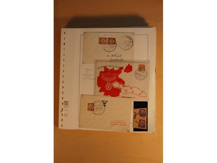 1938, umfangreiche, meist gestempelte und ungebrauchte Sammlung inkl. vielen Briefstücken, dabei bessere und kpl. Ausgaben, E