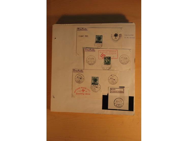 1938, umfangreiche, meist gestempelte und ungebrauchte Sammlung inkl. vielen Briefstücken, dabei bessere und kpl. Ausgaben, E