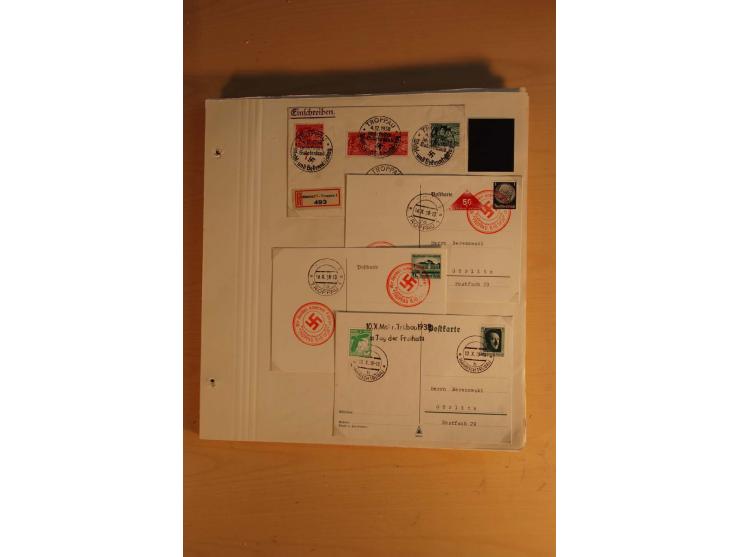 1938, umfangreiche, meist gestempelte und ungebrauchte Sammlung inkl. vielen Briefstücken, dabei bessere und kpl. Ausgaben, E