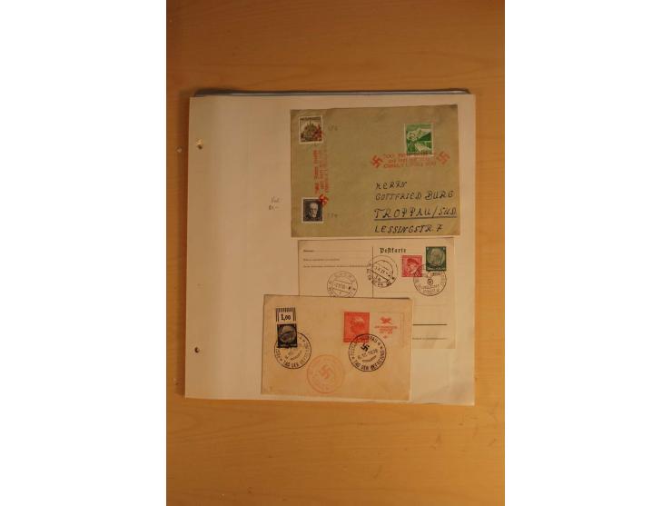 1938, umfangreiche, meist gestempelte und ungebrauchte Sammlung inkl. vielen Briefstücken, dabei bessere und kpl. Ausgaben, E