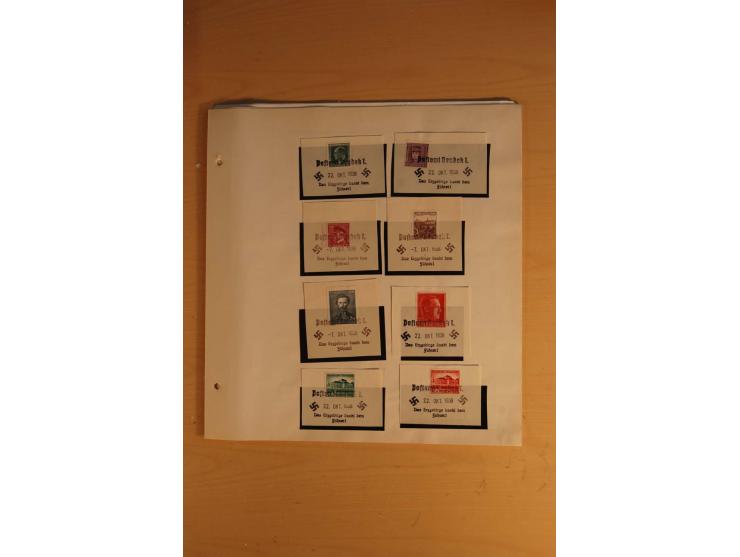 1938, umfangreiche, meist gestempelte und ungebrauchte Sammlung inkl. vielen Briefstücken, dabei bessere und kpl. Ausgaben, E