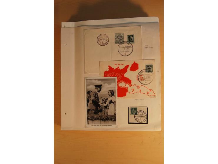 1938, umfangreiche, meist gestempelte und ungebrauchte Sammlung inkl. vielen Briefstücken, dabei bessere und kpl. Ausgaben, E