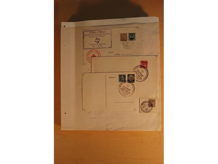 1938, umfangreiche, meist gestempelte und ungebrauchte Sammlung inkl. vielen Briefstücken, dabei bessere und kpl. Ausgaben, E