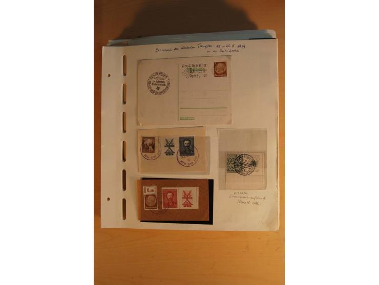 1938, umfangreiche, meist gestempelte und ungebrauchte Sammlung inkl. vielen Briefstücken, dabei bessere und kpl. Ausgaben, E